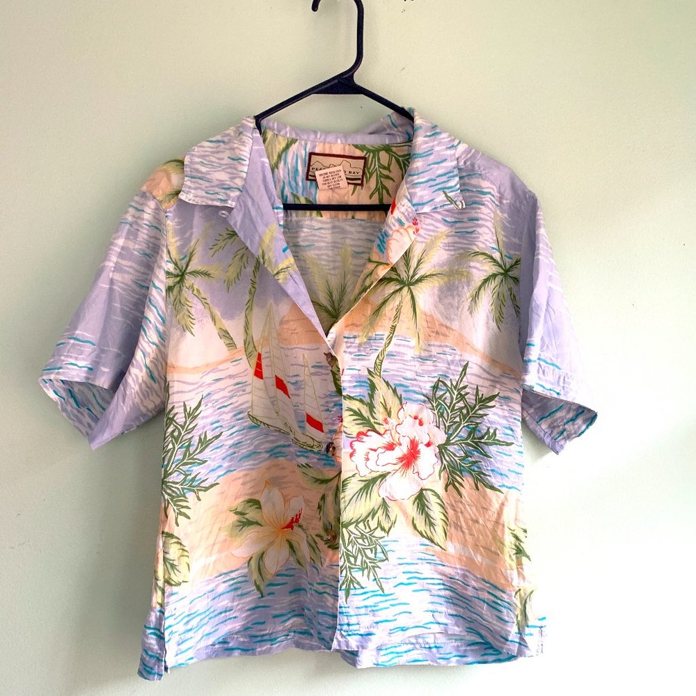 Vintage Retro 100% Silk Beach Shirt